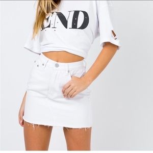 White denim mini skirt PRINCESS POLLY
